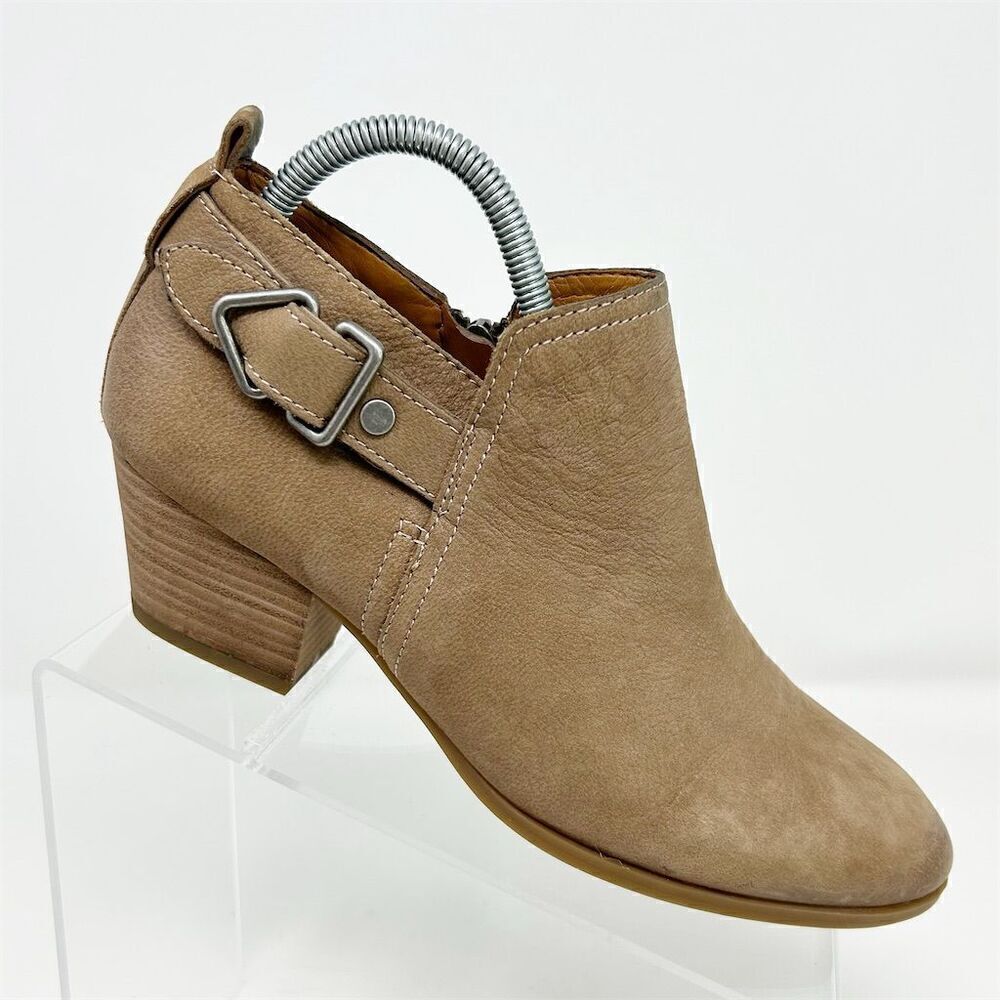 Franco Sarto Women's Garfield Tan Leather Ankle Booties Size 8 Western Fall